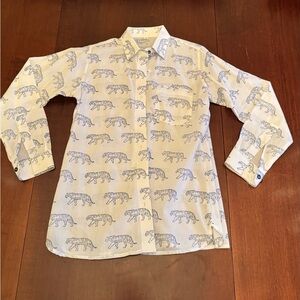 Women's Button Down Shirt with Tiger Print